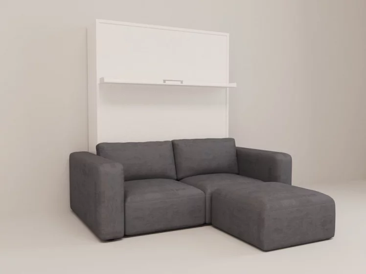 Диван-кровать трансформер Смарт 1 с пуфом К 1600 Дуб молочный_2