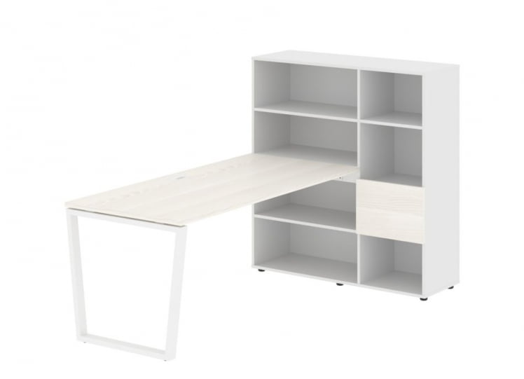 Рабочая станция EDIS EVRST 1217 Ясень Траун Белый Белый_0