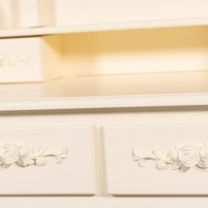 Туалетный столик с зеркалом и табуретом Secret De Maison ARNO ( mod. HX18-263 ) дерево павловния, мдф, 75х40х141см, butter white (слоновая кость)_6