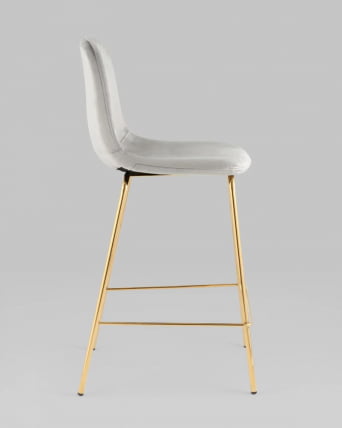 Стул полубарный Валенсия SN велюр Серый золотые ножки_6