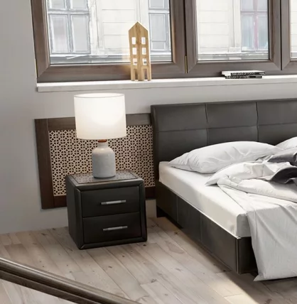 Тумба прикроватная с мягкой обивкой Элис тип 1 Темная_2