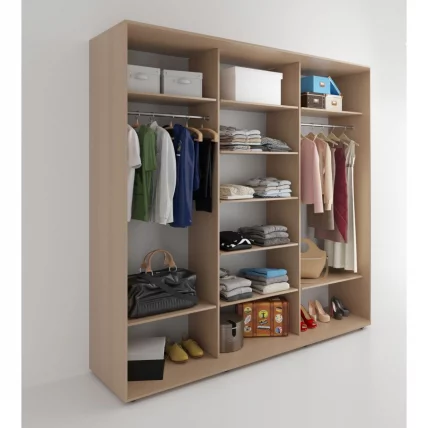 Шкаф-купе 3-х дверный Акцент-Дуэт КЛ 2400х600 Дуб молочный_1