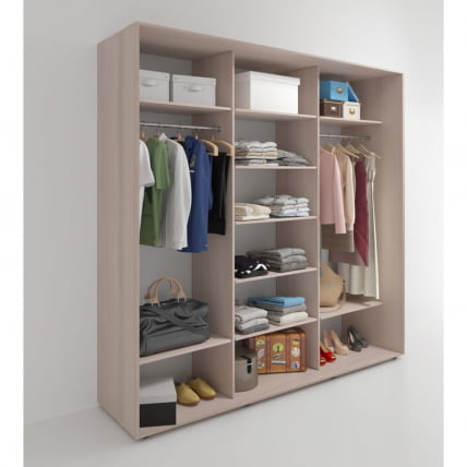 Шкаф-купе 3-х дверный Акцент-Лайт 3 2400х600 Дуб крафт золотой_1