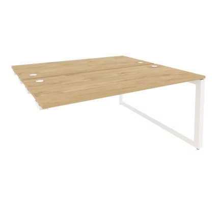 Стол-приставка двойной на О-образном м/к к опорым элем. ONIX O.MO-D.SPR-4.7 Тиквуд Светлый/Белый_0