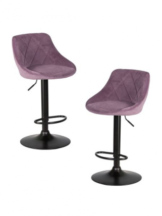 Стул барный DOBRIN LOGAN BLACK (пудрово-сиреневый велюр (MJ9-52)) 2 шт_0
