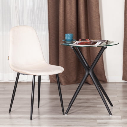 Стул BREEZE (mod. JSC-58) Велюр/металл , 44 х 53 х 86 см, beige (бежевый) HLR2 / черный_8