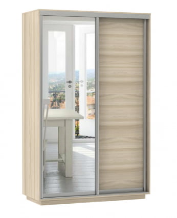 Шкаф-купе двухдверный Экспресс Дуо Медиум 1400х2400h Ясень шимо светлый_0