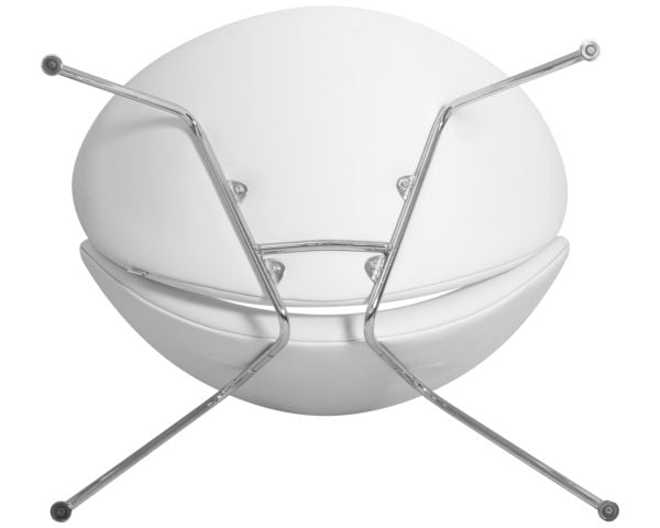 Кресло дизайнерское ДОБРИН ЕМИЛЙ (белый винил ЙП17, хромированная сталь) 2 шт / DOBRIN EMILY YP17,_8