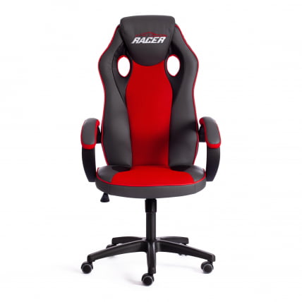 Кресло RACER GT new кож/зам/ткань, металлик/красный, 36/08_4