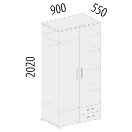 Шкаф для одежды с полками и штангой Альфа 64.105 Дуб Кронберг_1