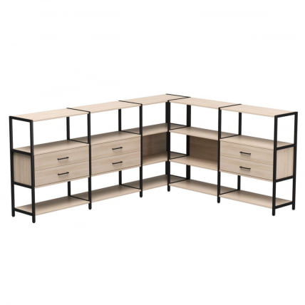 Набор стеллажных систем Everprof EVO №15 Дуб Соната Черный_0