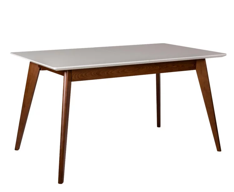 Стол раскладной Лунд 120-160 ОРЕХ-Белый_1