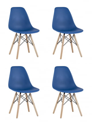 Стул Eames Style DSW синий 4 шт. комплект (разборный каркас)_0