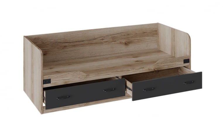 Кровать с ящиками Окланд ТД-324.12.01 Фон Черный/Дуб Делано_1