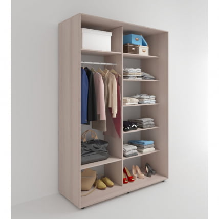 Шкаф-купе 2-х дверный Акцент-Лайт Д3 1600х600 Ясень шимо светлый_1