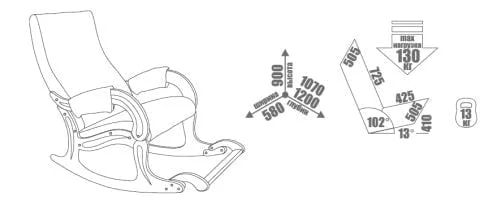 Кресло-качалка Модель 707 венге / Verona Brown_1