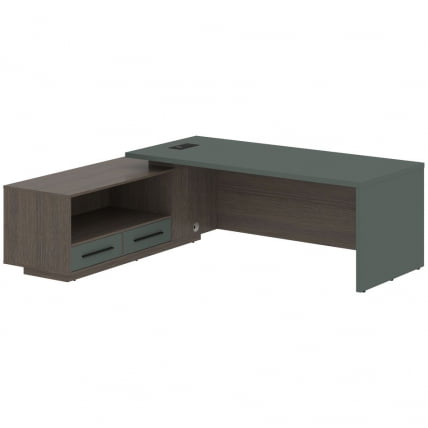 Стол руководителя левый VELION VCT 2319 L Нефрит Дуб Сильвер_0