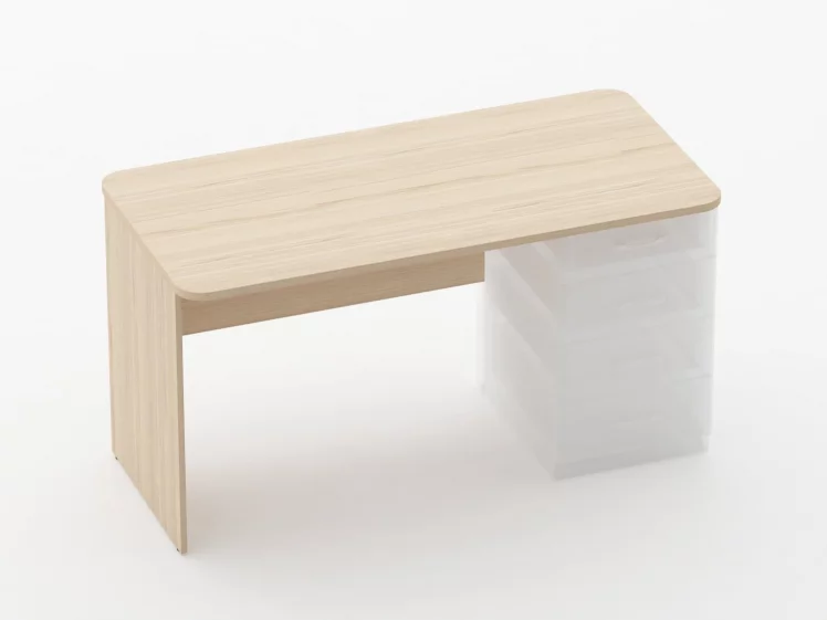 Стол прямой под встроенную тумбу Glassy 1.101.14Пр Бук светлый_0