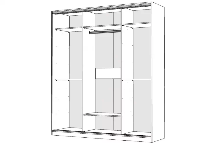 Шкаф-купе 2-х дверный Виктория 2000х584х2300, Белый 20ДЗДЗ-Б 310-1213_1