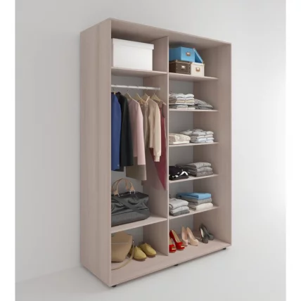 Шкаф-купе 2-х дверный Акцент-Лайт Д 2400х600 Ясень шимо светлый_1