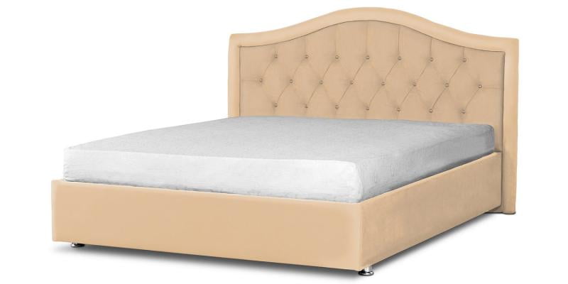 Мягкая интерьерная кровать "Калининград" с подъемным механизмом Материал фасада: Экокожа; Спальное место: 800х2000 мм; Цвет фасада: Бежевый; Цвет корпуса: Бежевый _0