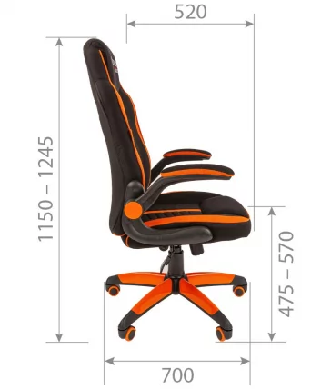 Кресло геймерское CHAIRMAN GAME 19 Серый-черный_4