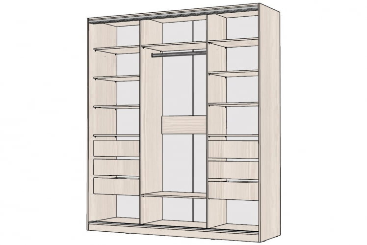 Шкаф-купе 3-х дверный Виктория 2000х584х2300, Бодега светлая 20ДЛЗЛДЛЗЛДЛЗЛ-ЯЯПП-Бс 310-3351_1