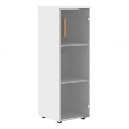 Шкаф колонка с стеклянной дверью правый Forta FMC 40.2 R Белый премиум_0