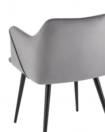 Стул с подлокотниками Джоэл велюр Серый_6