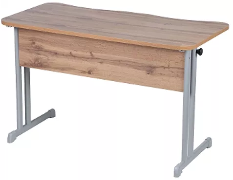 Парта двухместная эргономичный (рост 6) Ясень Шимо светлый/Металл Серый_0