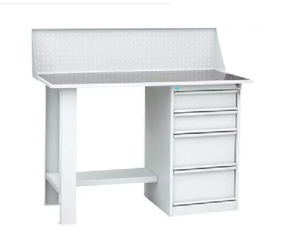 Верстак слесарный однотумбовый  (тумба с 4-мя ящиками), с экраном_0