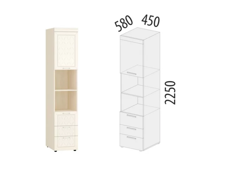 Стеллаж (лев/прав) Тиффани 93.56 Сосна Астрид Мелинга_1