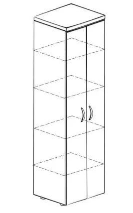 Шкаф 5 секций узкий с замком Альфа 62.50 орех «Пегас»_1