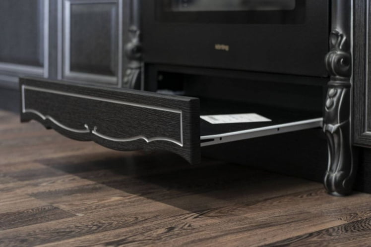 Тумба кухонная 600 для встраиваемой техники Италия ЛД 275.256.000 Черный Дуб темный_3