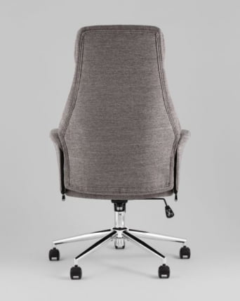 Кресло офисное TopChairs Neoma светло-серый экокожа ткань_9