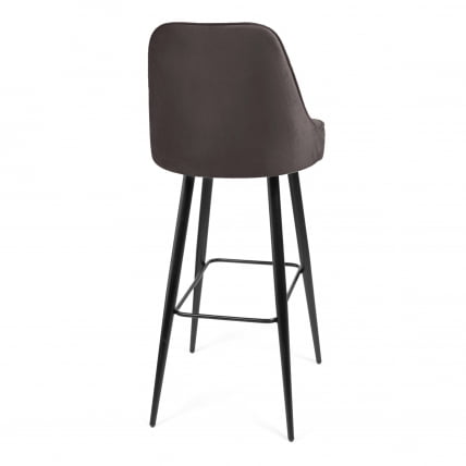 Стул барный KISH (mod. 714) ткань/металл, 50х57х110 см, высота до сиденья 78 см, темно-серый barkhat 14/черный_2