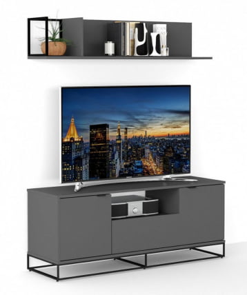 Полка навесная City большая графит_8