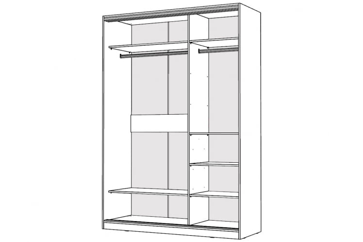 Шкаф-купе 2-х дверный Виктория 1400х584х2300, Белый 14ДЗЗЗДЗЗЗ-ПШ-Б 310-144_1