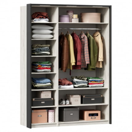 Шкаф трехстворчатый с паспарту Техно 10 Дуб Крафт белый_1