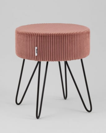 Пуф Спейси велюр рельефный коралловый_0