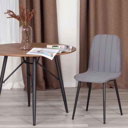 Стул ARC / 2 шт. в упаковке Велюр/металл , 46 х 52 х 88 см, темно-серый/черный_8