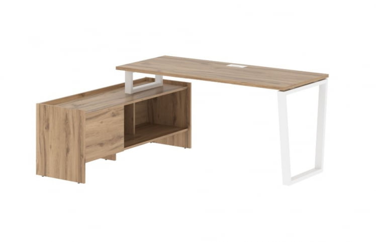 Стол с тумбой EDIS EVCT 17614 Дуб Денвер светлый Белый_0