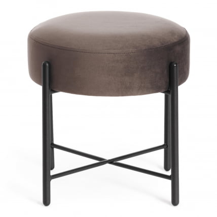 Банкетка AMBER металл, ткань, 41*41*40 см, темно-коричневый/черный_1