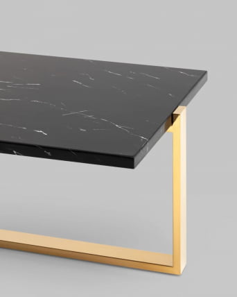 Журнальный столик Тоби 109*66 черный мрамор сталь Золото_4