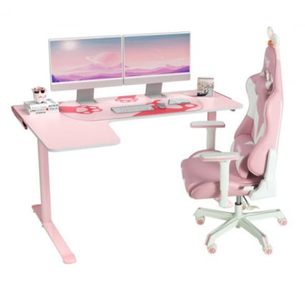 Стол письменный (для компьютера) угловой EUREKA ERK-L60R-PK-V2 (правый), розовый_3