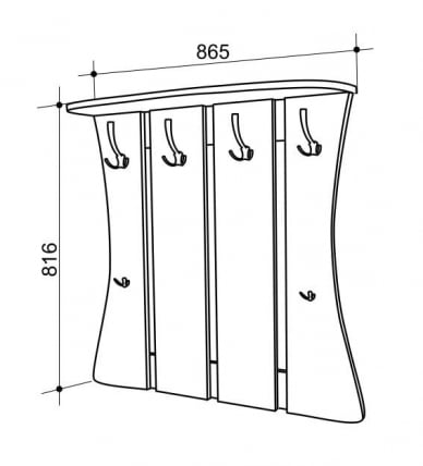 Настенная вешалка Уют-2 Дуб Млечный_1