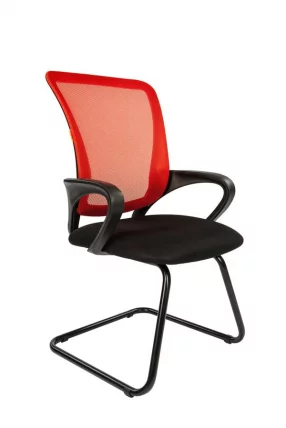 Кресло для посетителей Чаирман 969 В сетка красная/ткань черная / Chairman V_0
