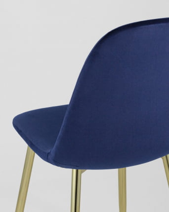 Стул Валенсия велюр золотые ножки Синий_5