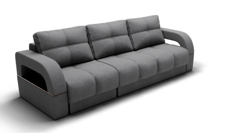 Диван Рич-2 (ЗР) Цвет фасада: Светло серый; Тип: Левый/правый; Материал фасада: Металл/Велюр_0