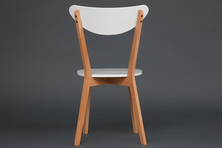 Стул MAXI (Макси) / 1 шт. в упаковке каркас бук, сиденье, спинка - мдф, 86 х 48.5 х 54.5 см, Белый+Натуральный ( Бук)_4